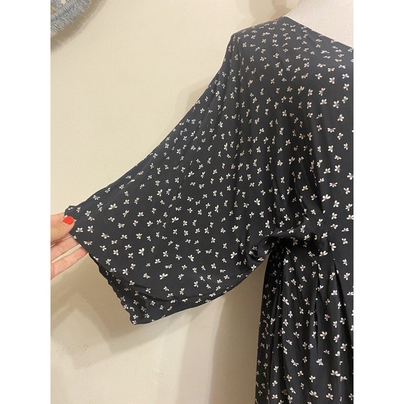 &Other Stories Printed Wrap Dress Viscose Size US 6 Eur 38 S M Black & White - Picture 4 of 13